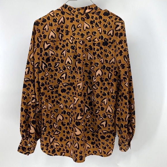 Karl Lagerfeld leopard pink heart oversized button down pockets avant-garde - Picture 8 of 8